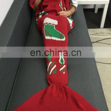 Hot sale knitted mermaid tail blanket for women christmas gift