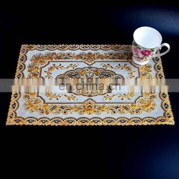 6pcs Bronzing Pvc Placemat Dining Table Mat Golden Coaster Waterproof Insulation Pad Tableware Utensil Restaurant photo-2