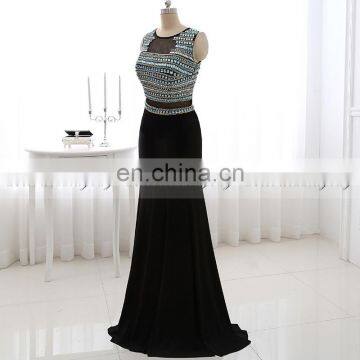 Gorgeous Mermaid Sexy Open Back Crystal Evening Gowns Evening Dresses LX303 photo-2