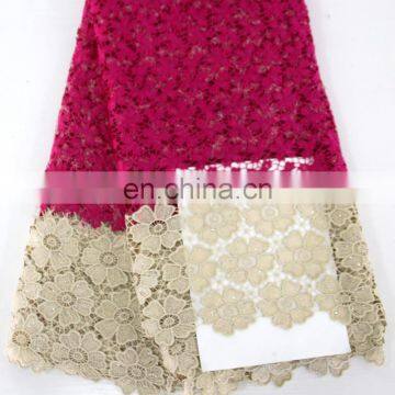 Latest Guipure Lace Fabric African Cord Lace Wedding Tulle Lace Fabric Withstones photo-2