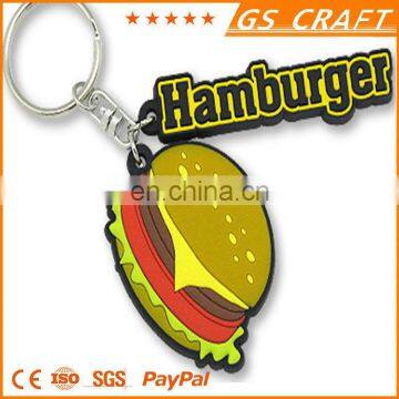 OEM Logo/ China high quality hamburger shaped fantastic keyring/keychain