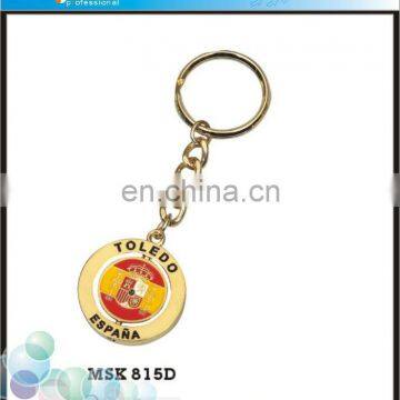 Beautiful Rotatable Espana Souvenir Metal Custom Promotion Keychain Keyrings