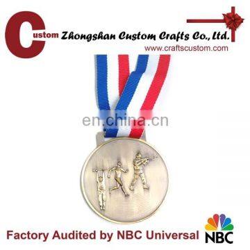 Custom 3D Die Casting award Metal sports medal With Ribbon