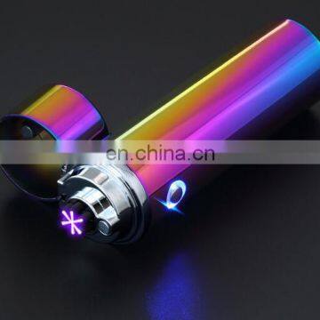 105mm barrel shape large battery newest flameless lighter with LED-CE ROHS FCC certificate electric USB lighter