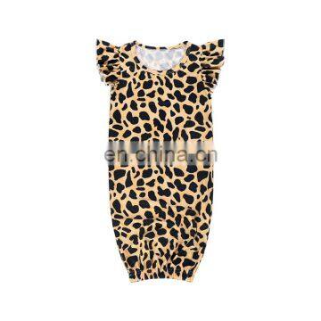 Floral Pattern Printing Newborn Baby Flutter Sleeve Sleep Gown Wholesale Baby Sleeping Bags. photo-2