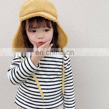4097 Baby Girl Clothes Long Sleeve Half-high Collar Cotton Stripe t Shirt photo-4