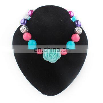 High Quality Dressed up Chunky Necklace Beadings Sweet Flower Plastic Baby Girl Necklace FREE SHIP photo-3