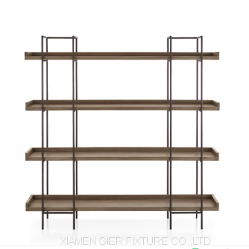 4-layer Wood Metal Expansive Shelving Display Rack for Room, Office or Kitchen photo-4