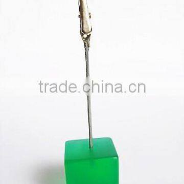 promotional green cube memo, photo, note clip holder