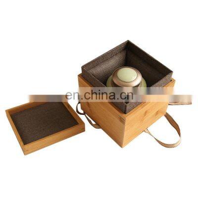 custom luxury tea set gift box bamboo storage product packaging wooden boxes