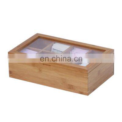 OEM Accept Customized Logo Glass Lid Wooden Tea Box photo-4