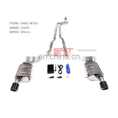 super racing tailpipe Exhaust Pipe for bmw 5 series 535 electric exhaust valve cat back with quad double tip