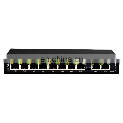 Tanghu 48V 8 port POE Switch 10/100M+2GE Uplink Port  Manufacturer price