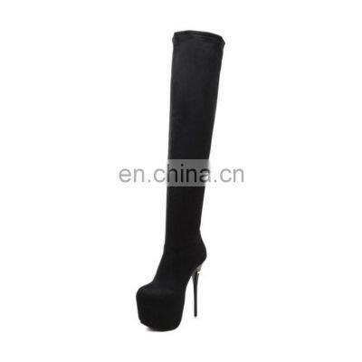 Platform High Heels Long Boots Ladies Beautiful Back Zipper Gladiator Heel Shoes Women Latest High Quality Fashionable Solid PU