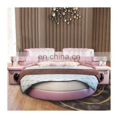 Home Modern Furniture Classic Design Wooden Leather Bed
