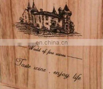 Customized Unfinished Silk Screen Printing Pine Double Bottle Wooden Wine Box photo-4