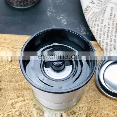 Sustainable Ceramic and Stainless Steel Salt Pepper Shaker Grinder With Adjustable Coarse