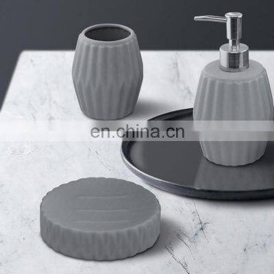 4 Pcs Ceramic Bathroom Accessory Household Hotel Bathroom Accessories Set Ceramic Luxury Bath Set Ceramic Bathroom Accessory photo-4