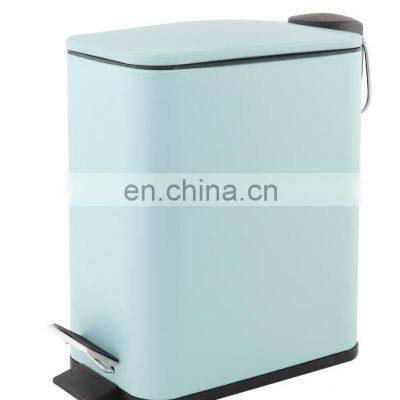 Best Seller Pedal Waste Bin Colorful Household Square Stainless Steel Rectangle Dustbin High Quality Kitchen Trash Cans