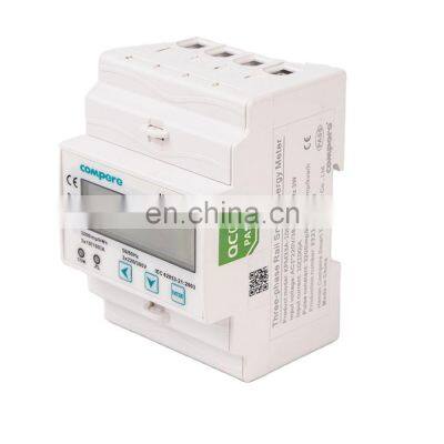 Smart digital energy meter for solar system 3 phase din rail power factor volt amper meter