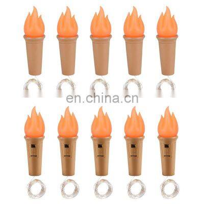 aa battery operated bottle cork light wedding decoration Flame Wine bottle lamp holiday lighting