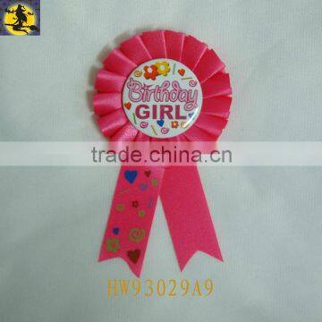 Bright Red Color Birthday Rosette Designed for Party Girl