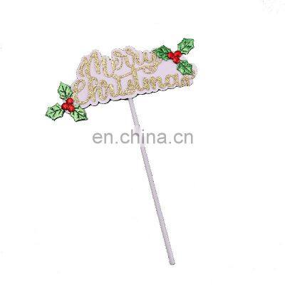 Merry Christmas Cake Topper for Party Baking Decoration Celebration Suppliers Plug-in Cake Topper