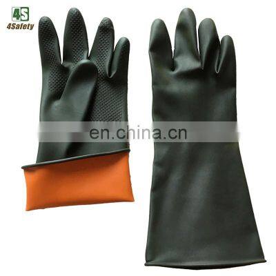 4SAFETY Good Price Sun Brand Black Latex Gloves Acid Resistant