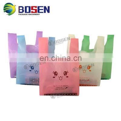 Automatic T-shirt Hot Sealing Cold Cutting Biodegradable Vest Bag Making Machine T Shirt Printing Bag or No Printing Bag Plastic photo-5