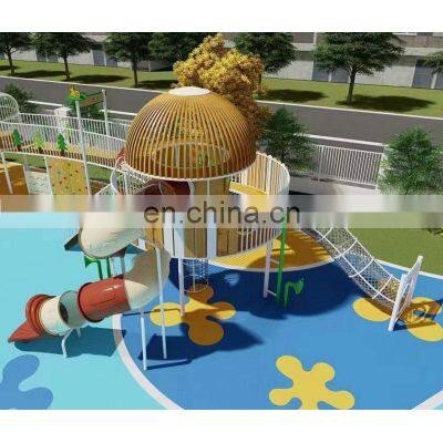 kids outdoor playground outdoor rope swing bridge climbing net