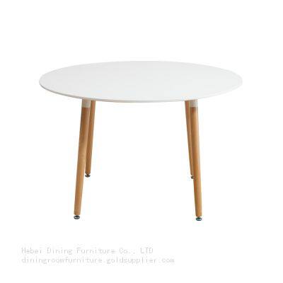 MDF Tabletop Beech Wood Legs Round Dining Table DT- M06