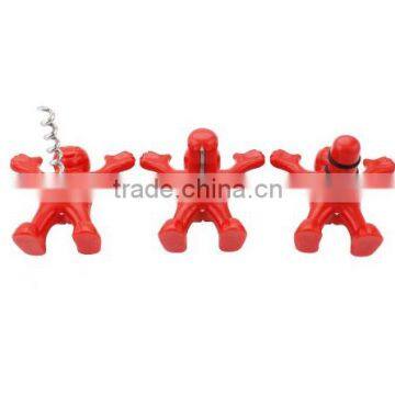 Creative Wine Accessories Red Men Bottle Opener, Corkscrew and Stopper photo-3