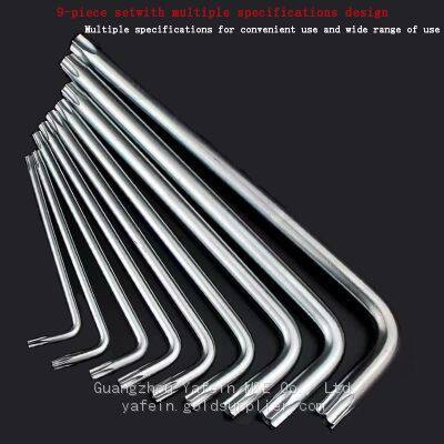 A Set of Matt Lengthened Arm Hex Wrench 9-piece Set of Plum Spanner Combination Maintenance Tools photo-5