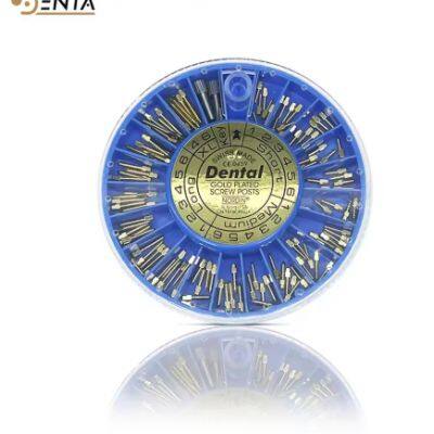 1# Gold Plated High Quality Dental Endodontic Conical Screw Post Endo Root Canal Pins Dentistry