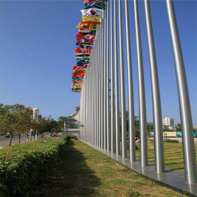 9-Meter Tapered 304 Stainless Steel Outdoor Flagpole, Electric and Hand-Cranked Lifting, Suitable for Kindergartens, Construction Sites and Schools