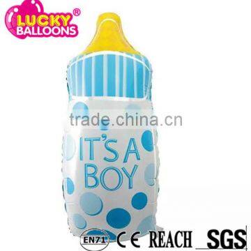 Customiezed Best China quality durable pink and blue baby bottle shape mylar balloon