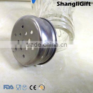 Cheap 50ml Ribbed Pepper Salt Jars Glass Spice Jars With Metal Lids photo-4