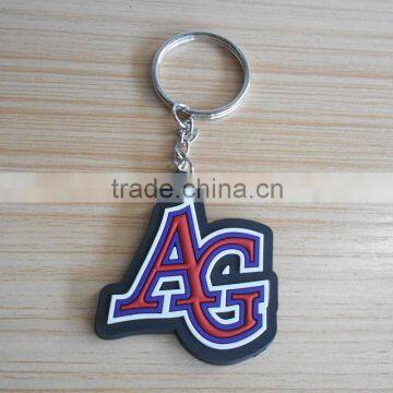 custom letters AG rubber pvc keychain keyring