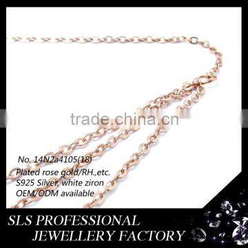 2015 Generous and High Fashion 925 Silver Sister Rose Gold Latest Model Starfish Cubic Zircon Necklace Set for Ladies photo-4