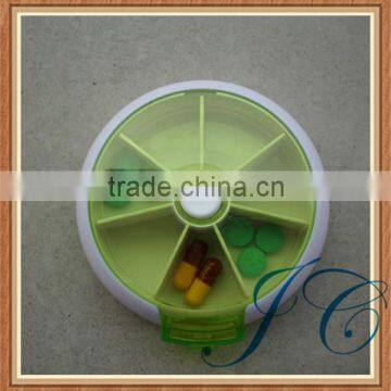 High quality round storage box & slide 7 day plastic pill box for promotion