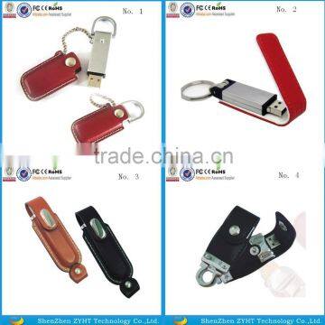 Wholesale Leather Usb Flash Drive With Keyring in Full Capacity With Engraved Cusotmer Logo photo-4