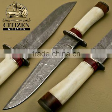 CITIZEN KNIVES, BEAUTIFUL CUSTOM HAND MADE DAMASCUS STEEL HUNTING KNIFE