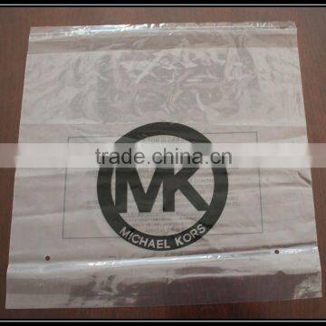 Clear ldpe poly bag with suffocation warning printed and air holes