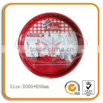 Round metal fruit tin tray