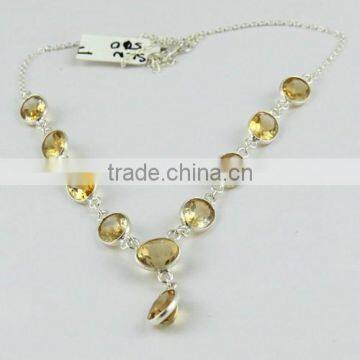 Sun Shine !! Citrine 925 Sterling Silver Necklace, Silver Jewellery, 925 Sterling Silver Jewellery