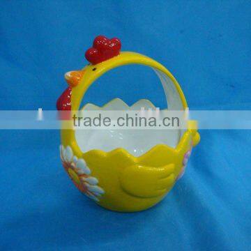 New Ceramic chicken shaped egg basket