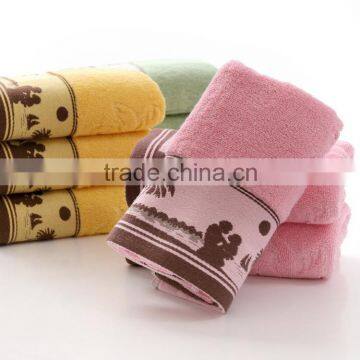 100% cotton thicken Jacquard coconut tree design face towel