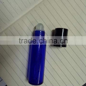 1/3oz. 10ml Natural Blue Glass Roll-on Bottle Vials with Black Caps and Balls