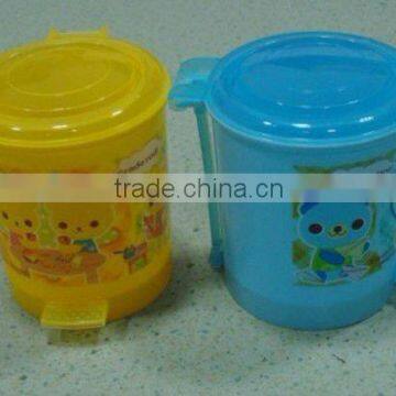 plastic mini cartoon colour garbage can for office ( pp)