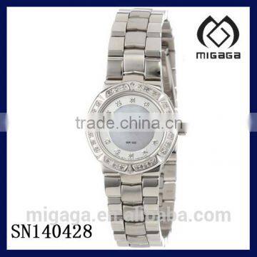 mother of pearl dial face japanese quartz movement watch